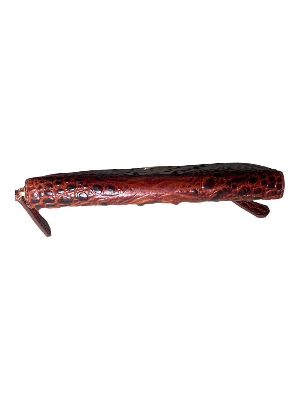 Brahmin Deep Chestnut Croc-Embossed Leather Zip Clutch - Picture 3 of 14